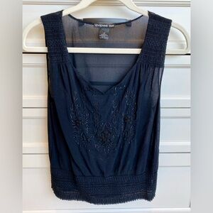 Vintage 90’s Vivienne Tam Mesh Embroidered Sleeveless Blouse Top M